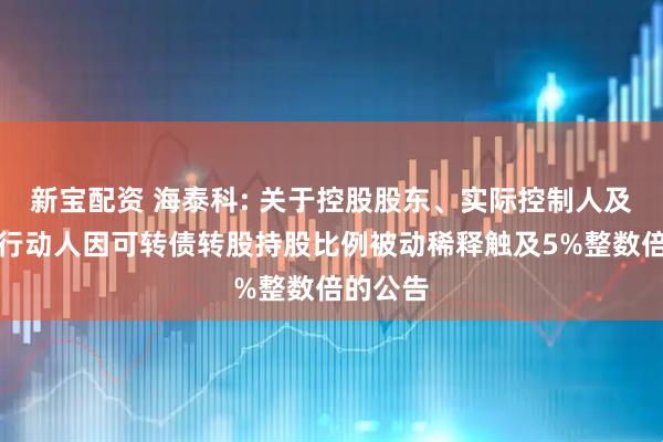新宝配资 海泰科: 关于控股股东、实际控制人及其一致行动人因可转债转股持股比例被动稀释触及5%整数倍的公告